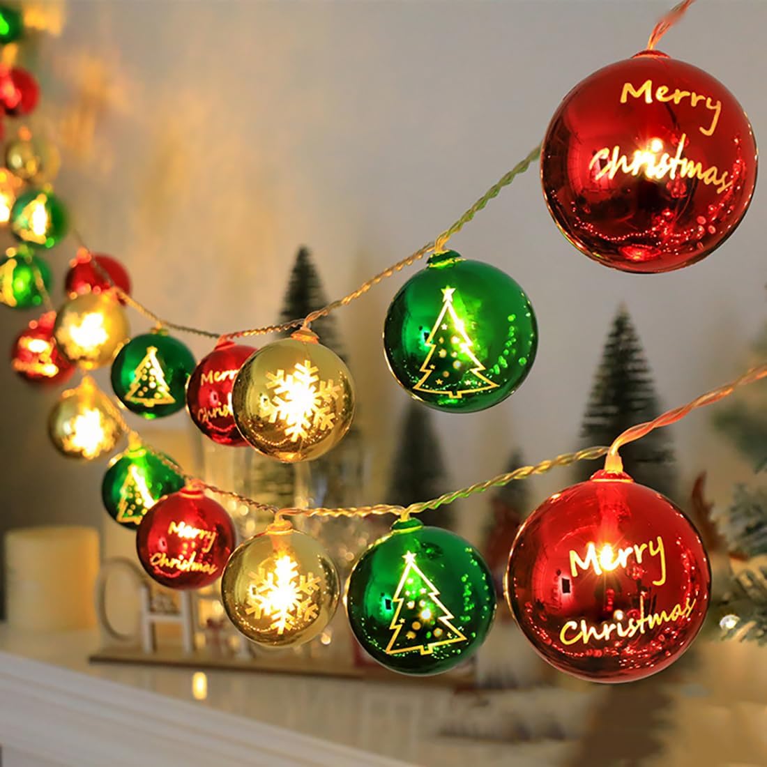 10ft 20 Led Christmas Ball String Lights