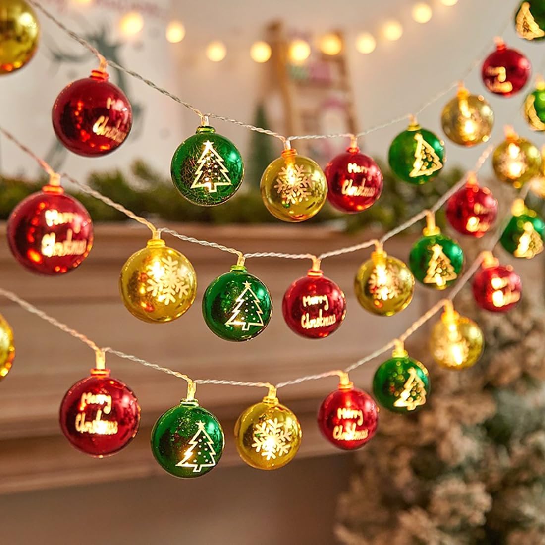 10ft 20 Led Christmas Ball String Lights