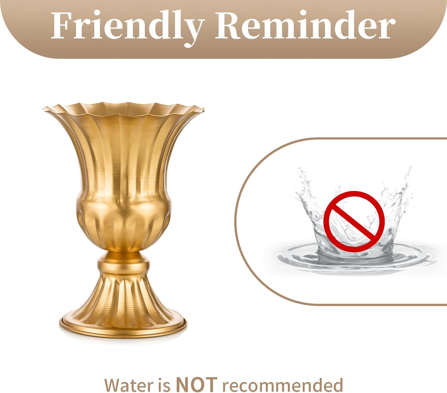 9" Rustic Metal Urn Vase