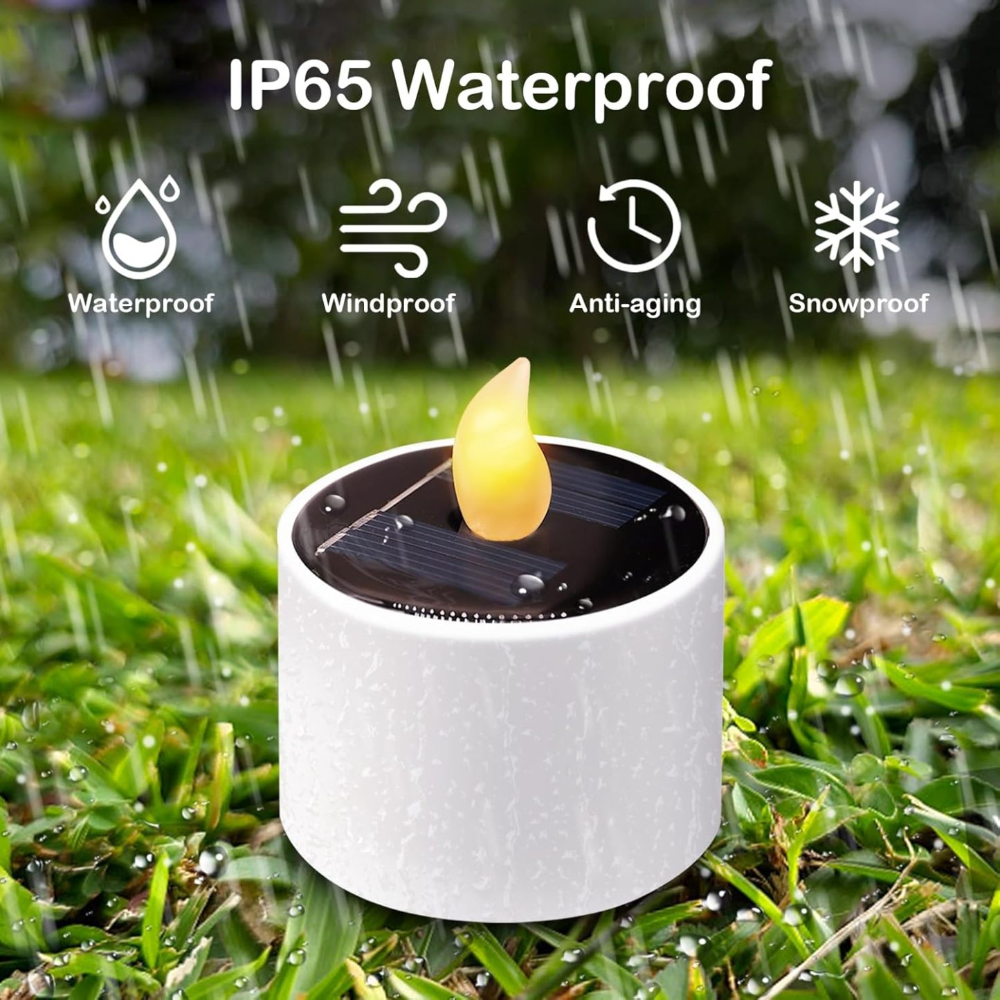 Solar Hanging Tea Light Lantern, Outdoor Waterproof Hanging Lantern