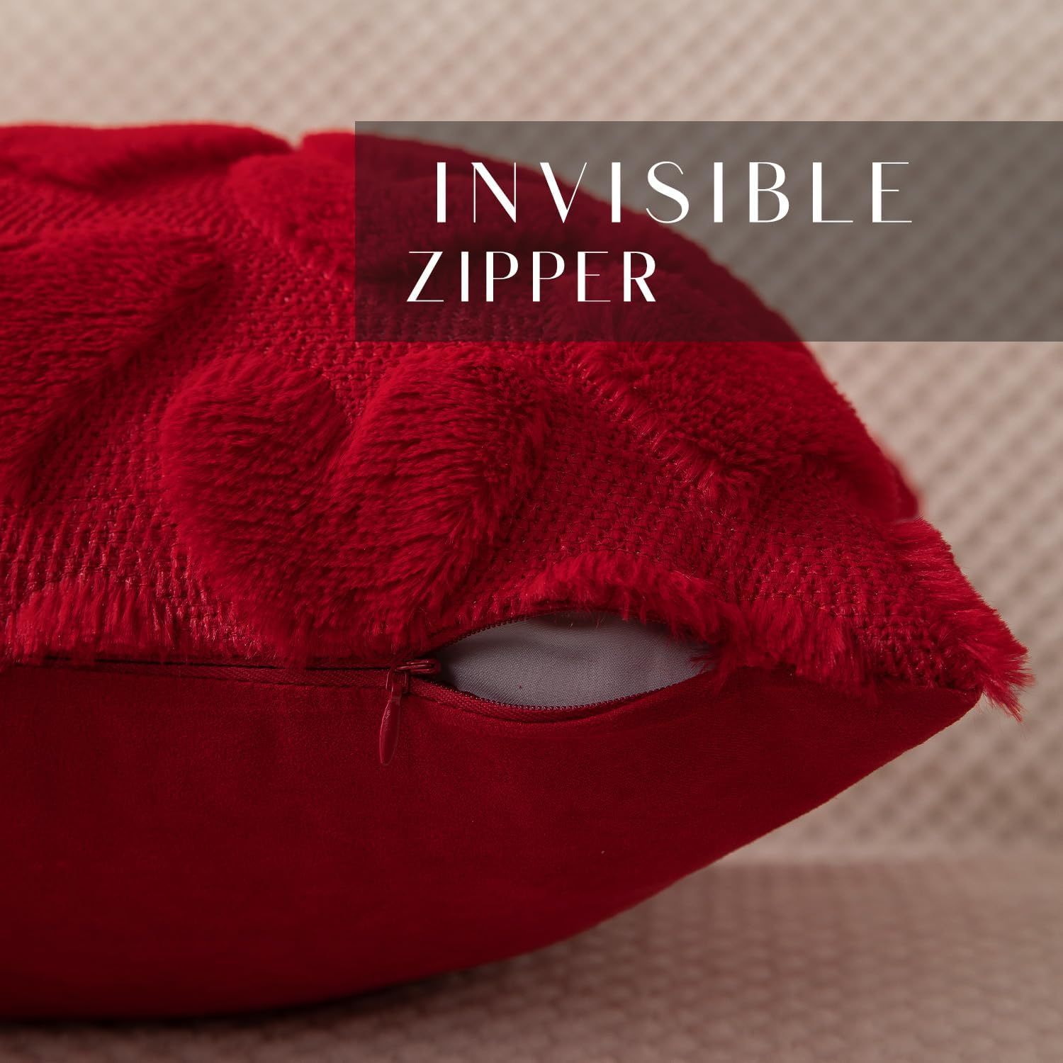 Valentine’s Day Plush Heart Jacquard Pillow Covers (18 x 18 Inch)