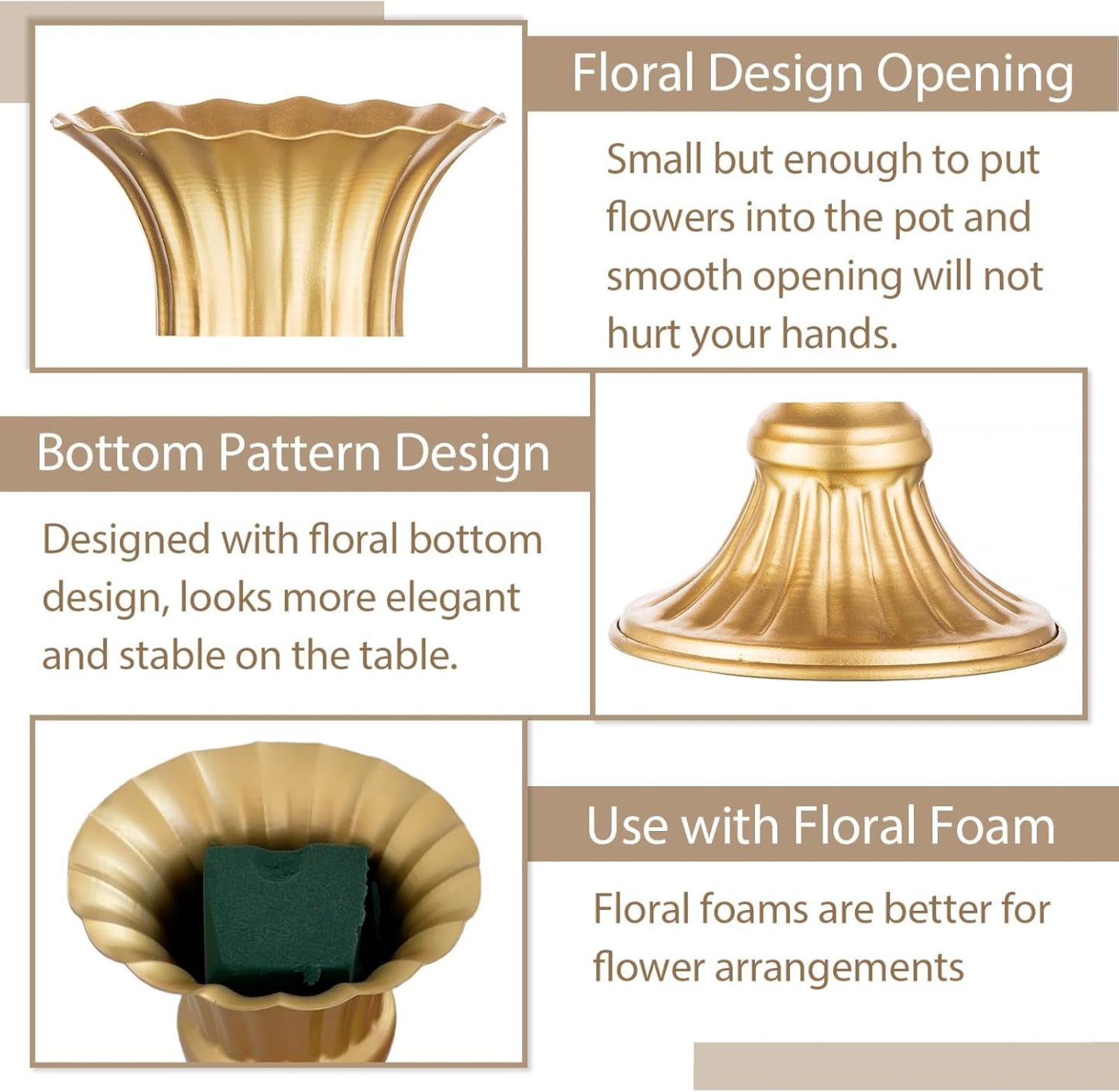 9" Rustic Metal Urn Vase