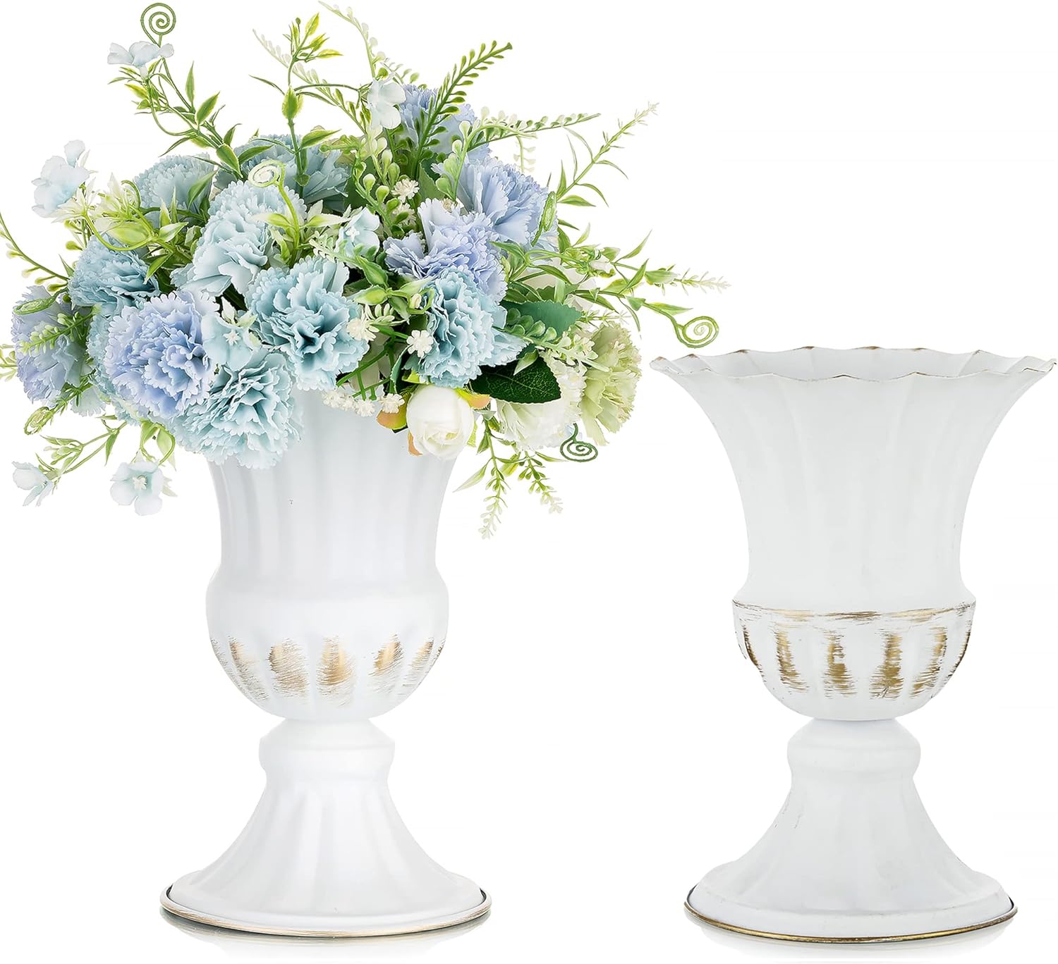 9" Rustic Metal Urn Vase