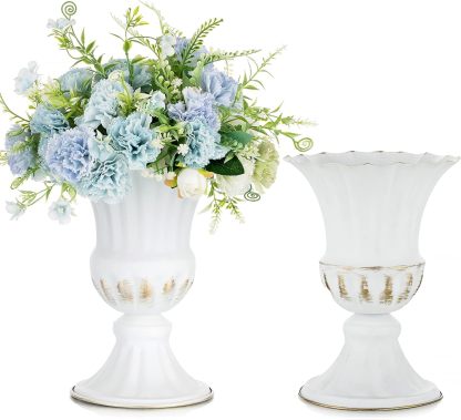 9" Rustic Metal Urn Vase