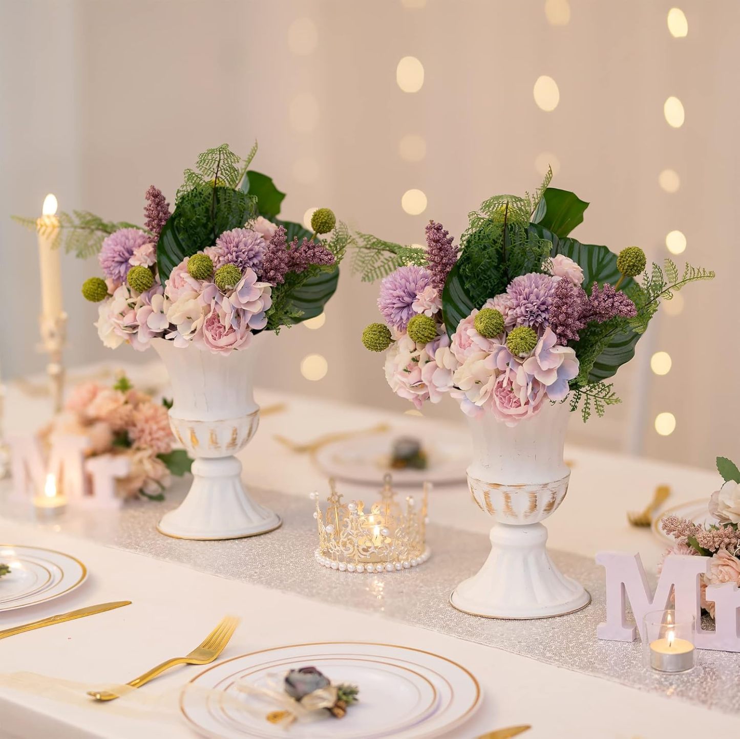 9" Rustic Metal Urn Vase