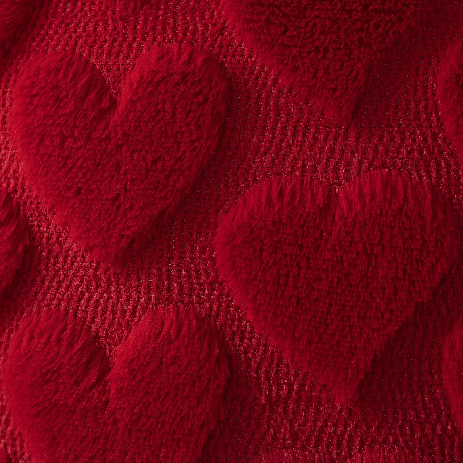 Valentine’s Day Plush Heart Jacquard Pillow Covers (18 x 18 Inch)