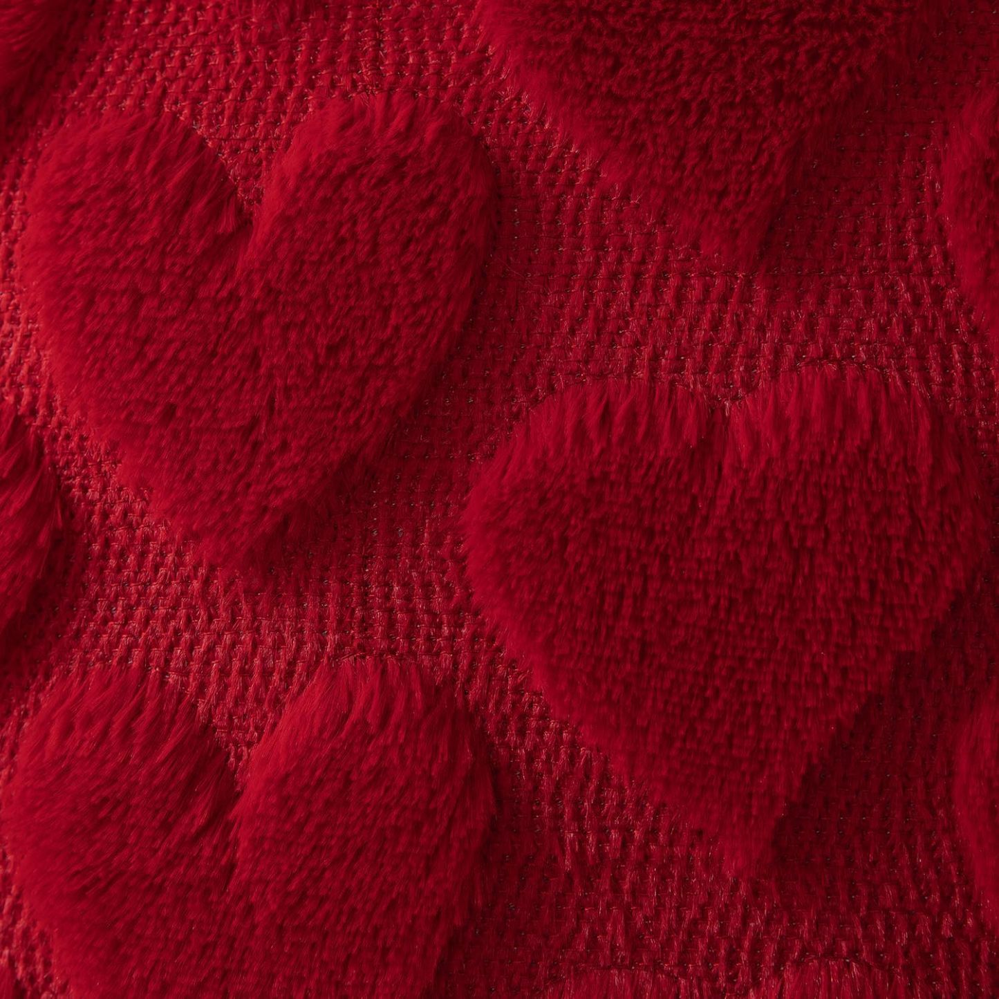 Valentine’s Day Plush Heart Jacquard Pillow Covers (18 x 18 Inch)