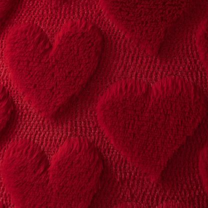 Valentine’s Day Plush Heart Jacquard Pillow Covers (18 x 18 Inch)