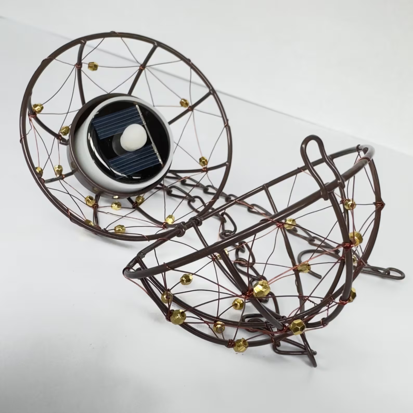 Solar Hanging Tea Light Lantern, Outdoor Waterproof Hanging Lantern