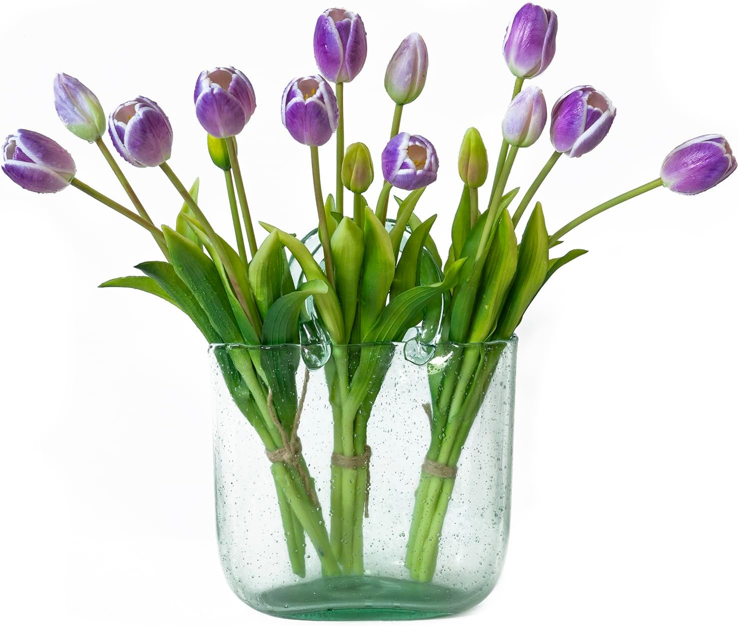 Real Touch Latex Tulip Bouquet (15pcs) – 3 Bunches Faux Tulips for Spring Home & Wedding Decor