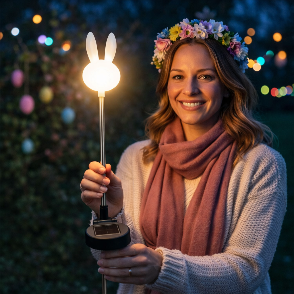 29.1in Solar Bunny Garden Stake Light 