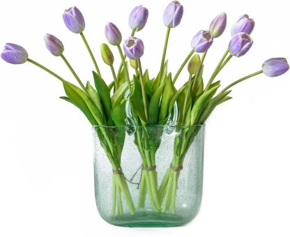 Real Touch Latex Tulip Bouquet (15pcs) – 3 Bunches Faux Tulips for Spring Home & Wedding Decor