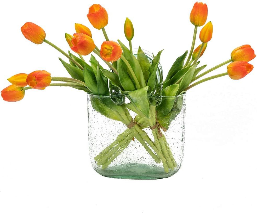 Real Touch Latex Tulip Bouquet (15pcs) – 3 Bunches Faux Tulips for Spring Home & Wedding Decor
