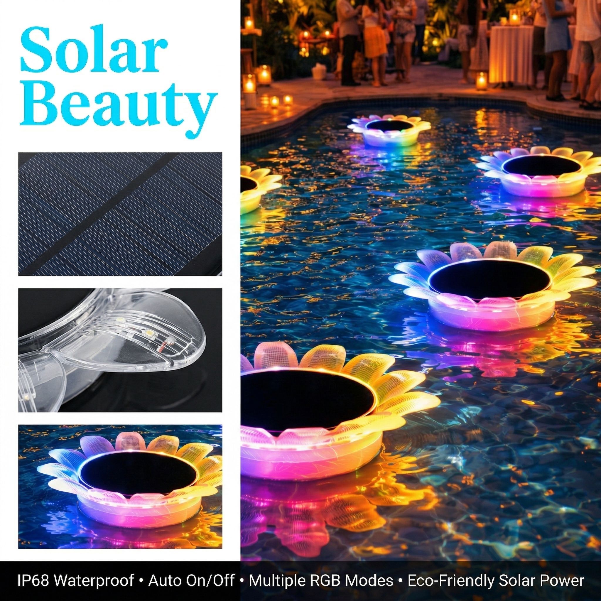 Floating Sunflower Solar Pool Light