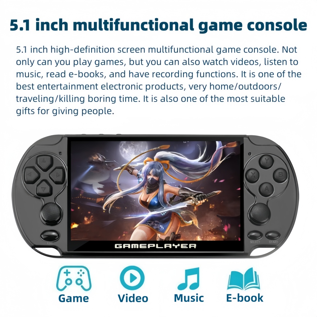 5.1 inch 128Bit retro handheld video game console