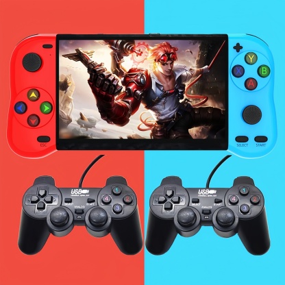 X19MAX｜5.1 inch handle appearance double player handheld video game console