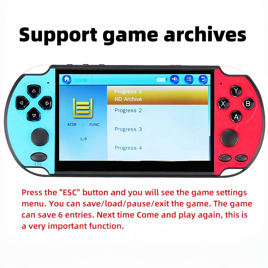 X7Plus｜5.1 Inch casual handheld game console mp3/mp4