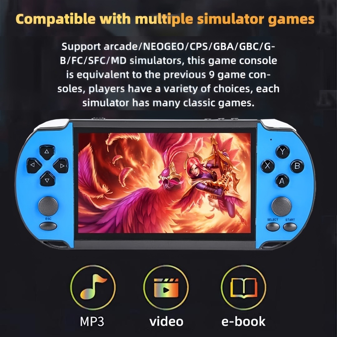 X7Plus｜5.1 Inch casual handheld game console mp3/mp4