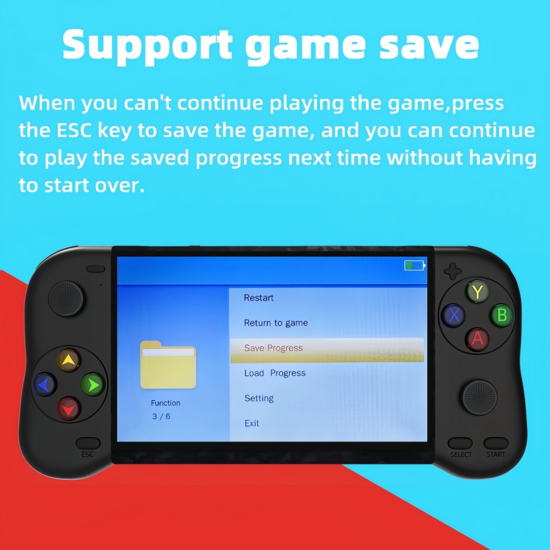 X19MAX｜5.1 inch handle appearance double player handheld video game console