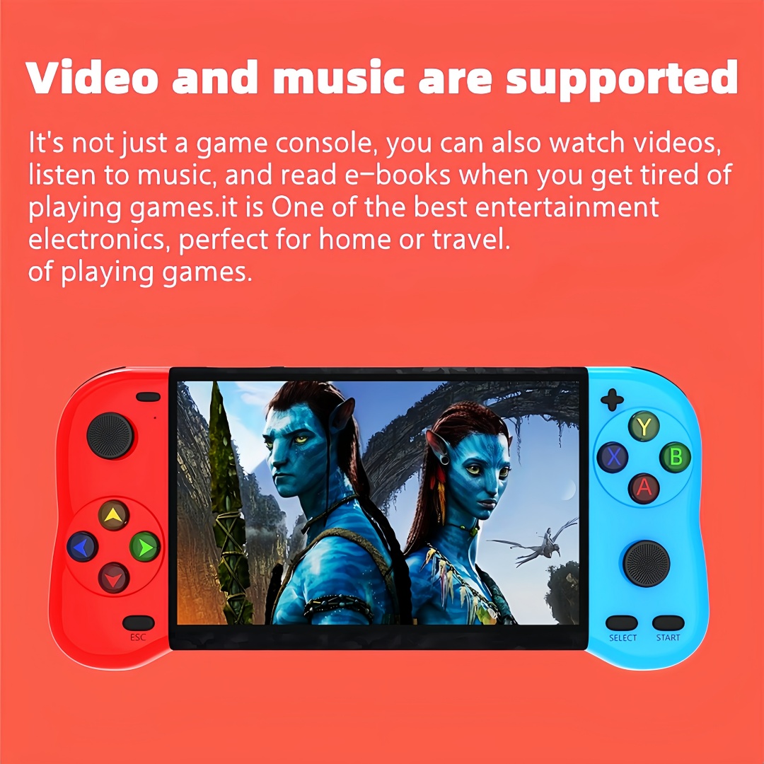 X19MAX｜5.1 inch handle appearance double player handheld video game console