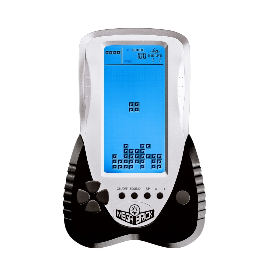 Blue backlit Block Game Console 3398 in 1 Retro Nostalgia Racing/Tank Battle/Snake Pocket Puzzle Game Console Handheld Portable Brick Educational Toy Console Gifts for Teenagers/Children