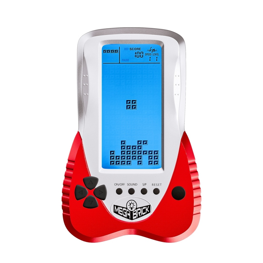 Blue backlit Block Game Console 3398 in 1 Retro Nostalgia Racing/Tank Battle/Snake Pocket Puzzle Game Console Handheld Portable Brick Educational Toy Console Gifts for Teenagers/Children