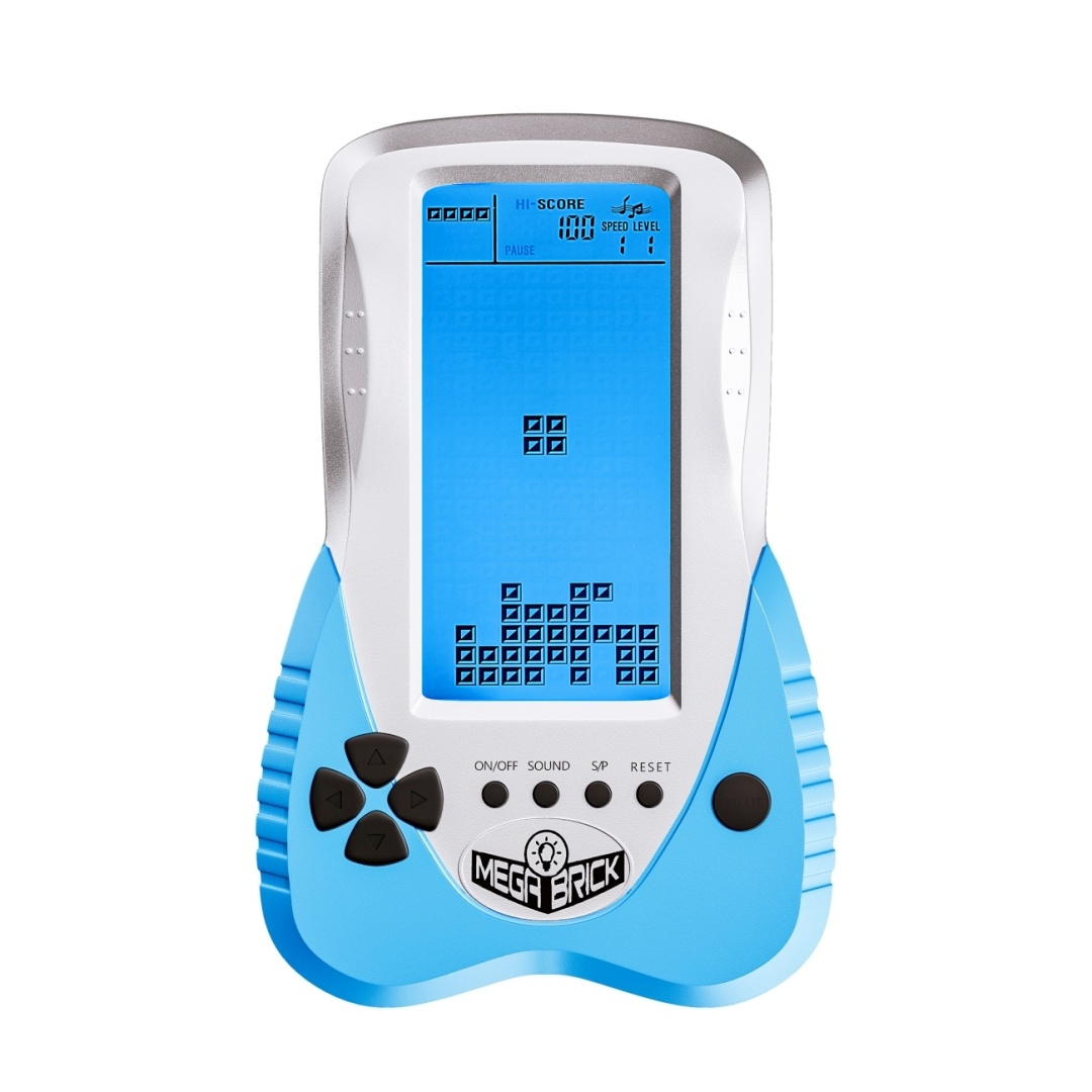 Blue backlit Block Game Console 3398 in 1 Retro Nostalgia Racing/Tank Battle/Snake Pocket Puzzle Game Console Handheld Portable Brick Educational Toy Console Gifts for Teenagers/Children