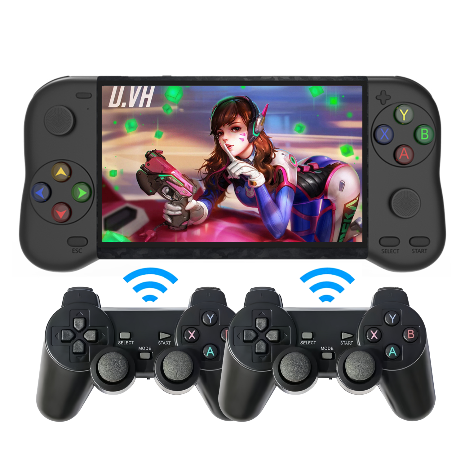 X19MAX｜5.1 inch handle appearance double player handheld video game console