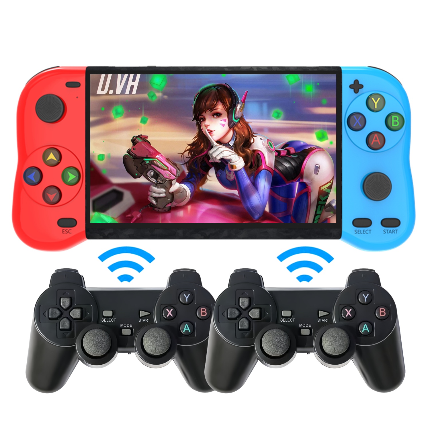 X19MAX｜5.1 inch handle appearance double player handheld video game console