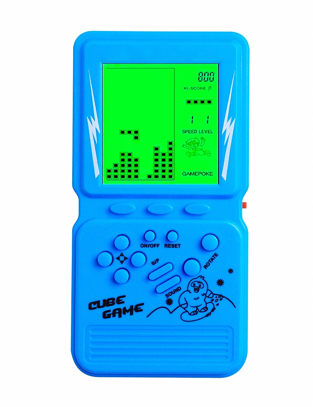 10033｜Retro Brick Game Console Large Screen with Green Backlight Built-in 23 Multi-Mode Block Games