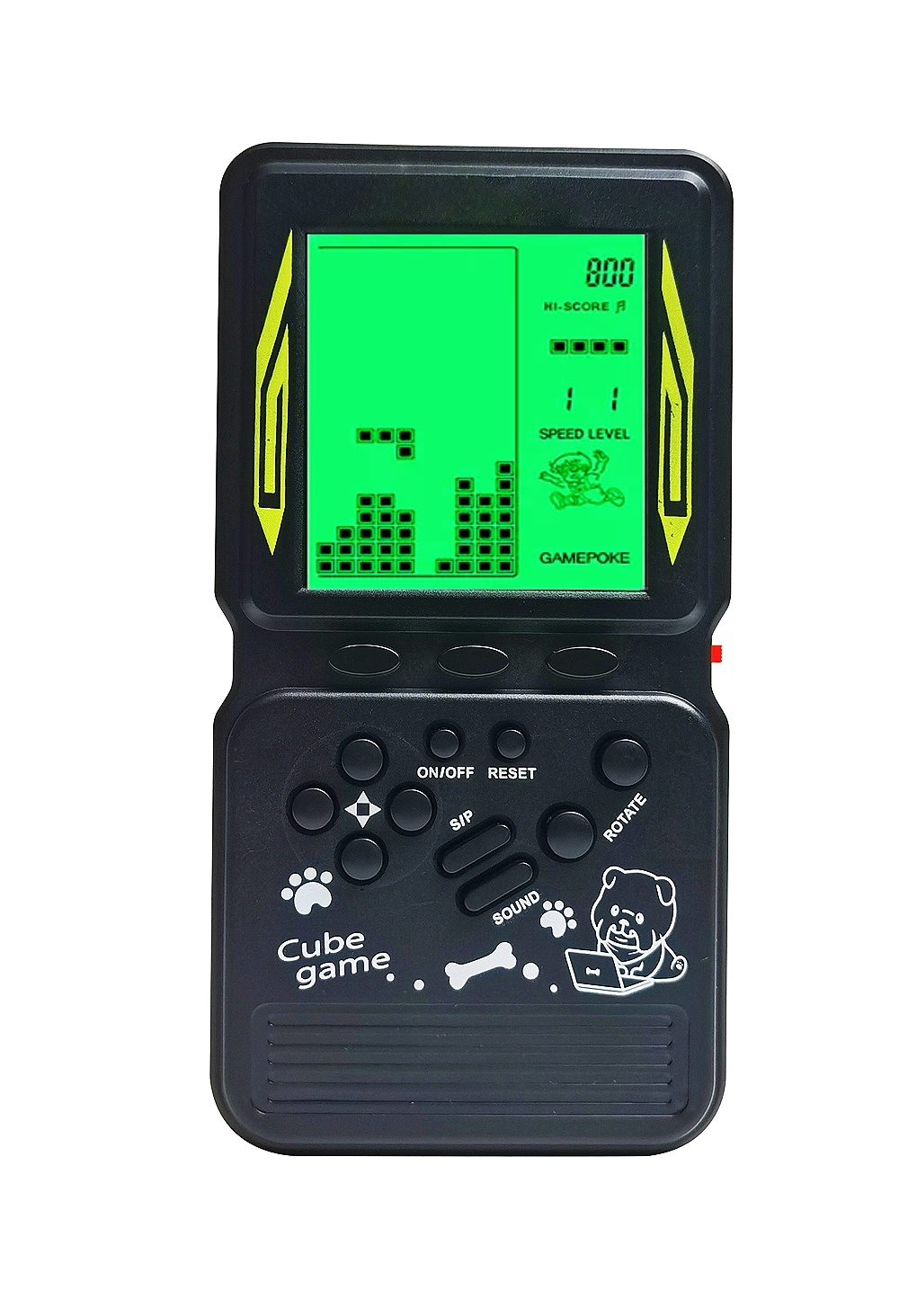 10033｜Retro Brick Game Console Large Screen with Green Backlight Built-in 23 Multi-Mode Block Games
