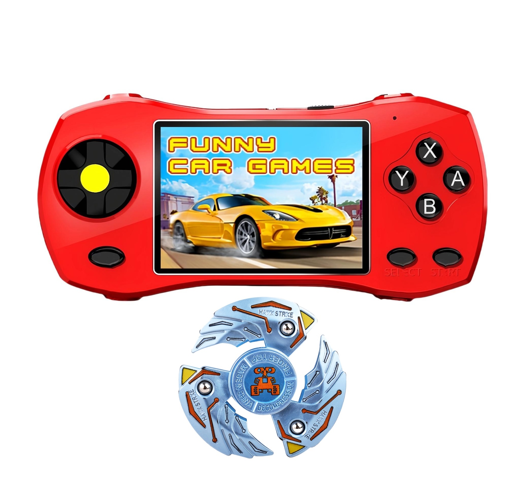 3-inch HD Sports Car Handheld Video Game Console 250 64-bit Games Support TV-OUT Portable Children's Puzzle Games Toys Ideal Birthday/Holiday Gift Perfect for Indoors/Outdoors/Travel