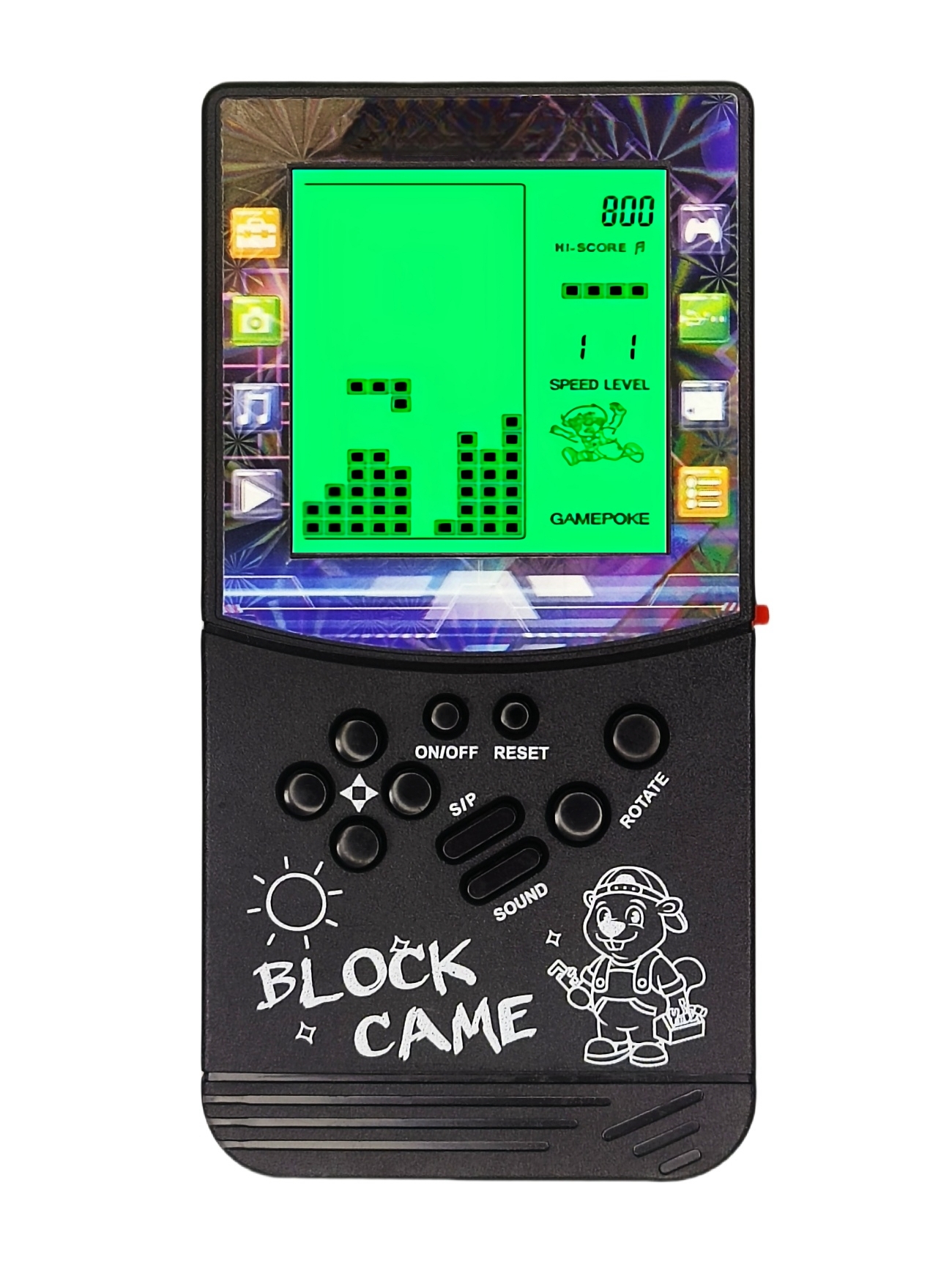10043｜New Large Screen Brick Game Console Green Backlight Built-in 23 Multi-Mode Block Games