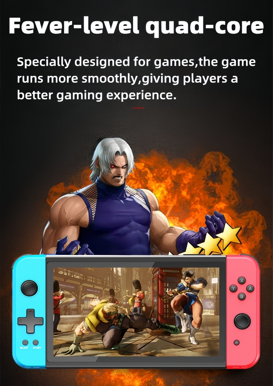 X70｜7-inch Quad-core Double Player video game console Birthday/holiday/Christmas gift