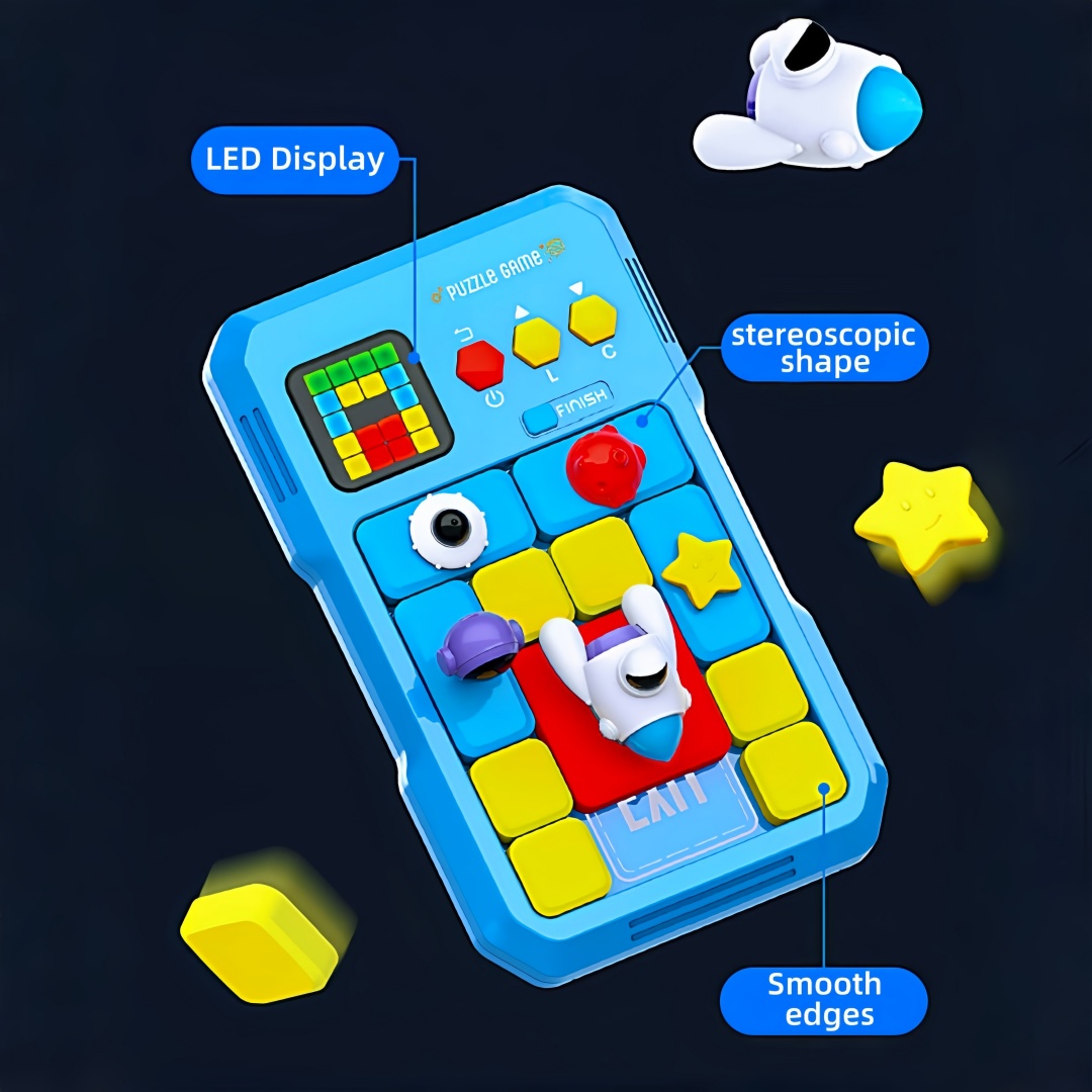 3D Intelligent Huarongdao Jigsaw Puzzle Game Machine Electronic Educational Toy Parent-child Interactive Digital Building Blocks Children/Teenagers Maze Escape Game Birthday/Holiday Gift