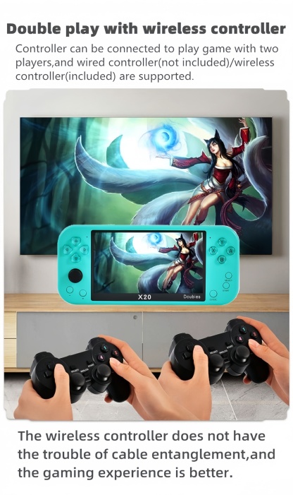 X20｜5.1-inch wireless double-player game console birthday/Christmas gift mp3/mp4