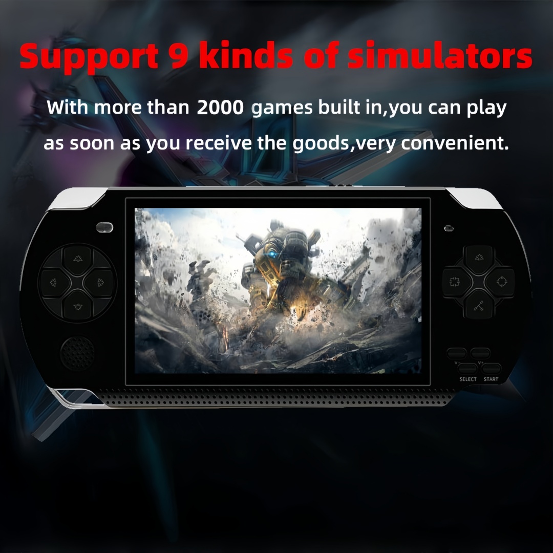 Video Game Console 4.3 inch 8GB Built-in 2000 Retrp Classic Games for Multiple Simulators Game can save multiple progress Video/Music/E-Book Portable Console Gift for Boyfriend/children