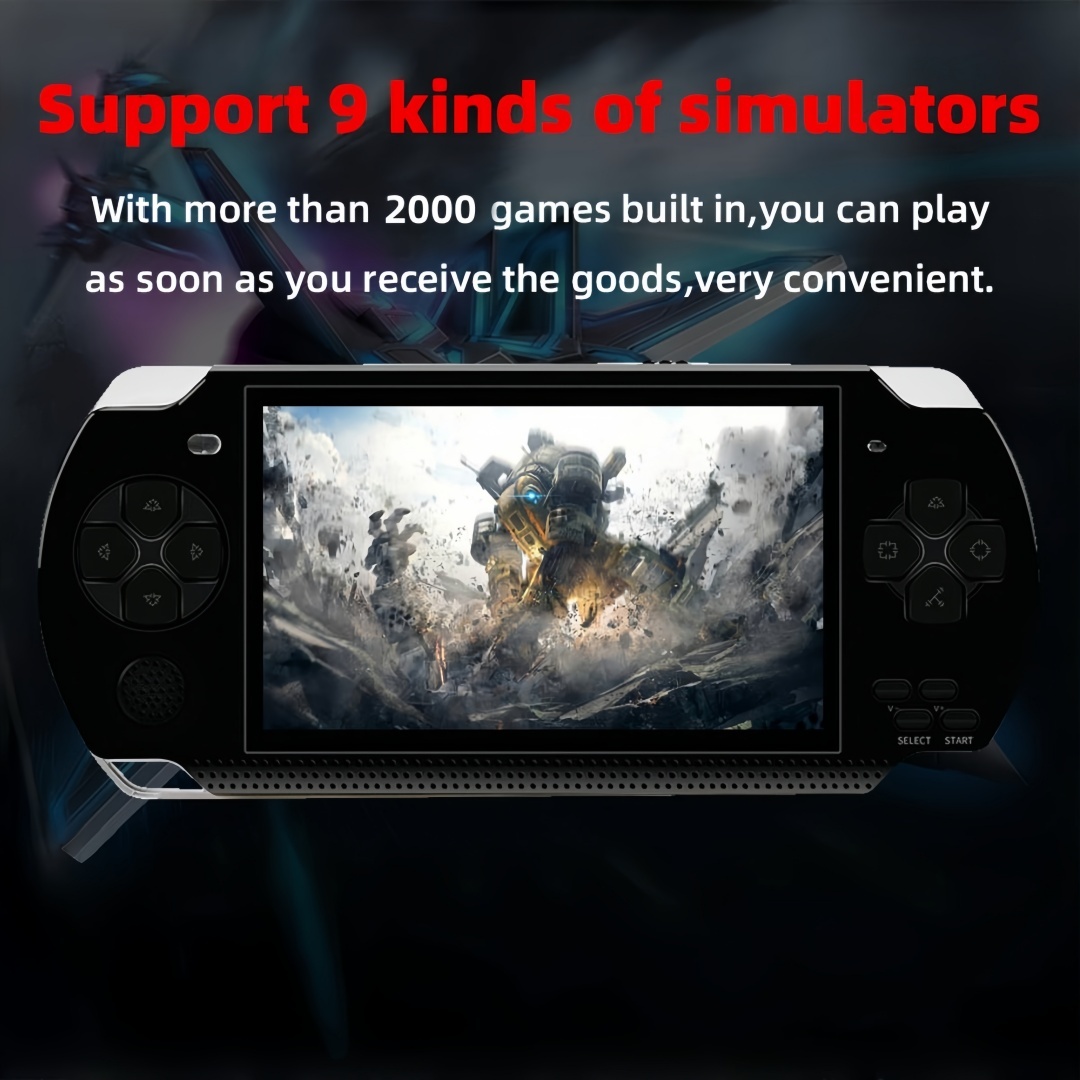 Video Game Console 4.3 inch 8GB Built-in 2000 Retrp Classic Games for Multiple Simulators Game can save multiple progress Video/Music/E-Book Portable Console Gift for Boyfriend/children