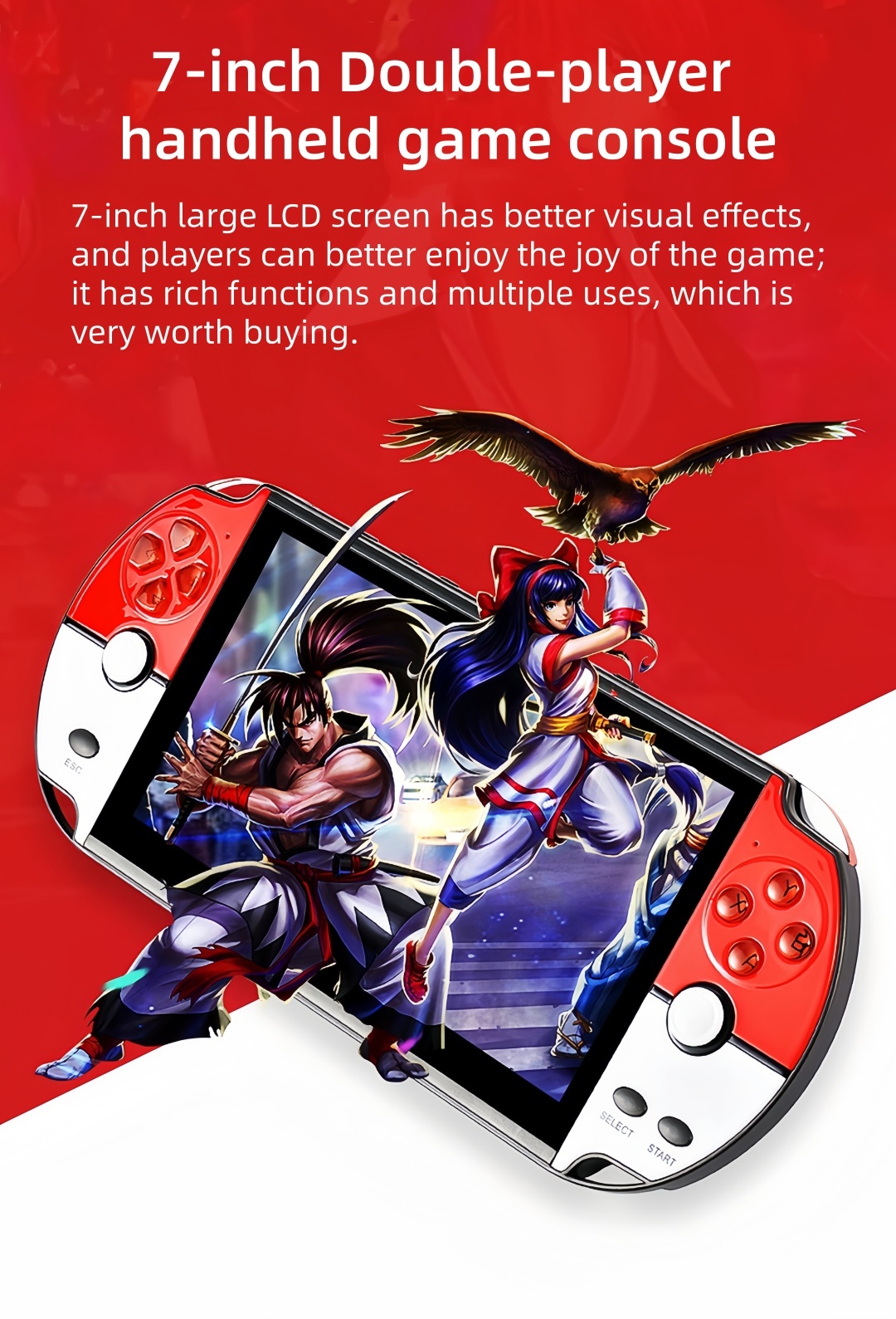 XRS-09｜7-inch multiplayer wireless handle retro video game console Birthday/holiday/Christmas gift