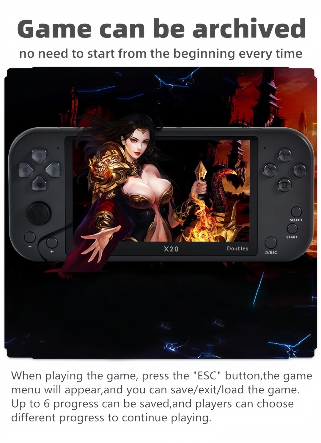 X20｜5.1-inch wireless double-player game console birthday/Christmas gift mp3/mp4