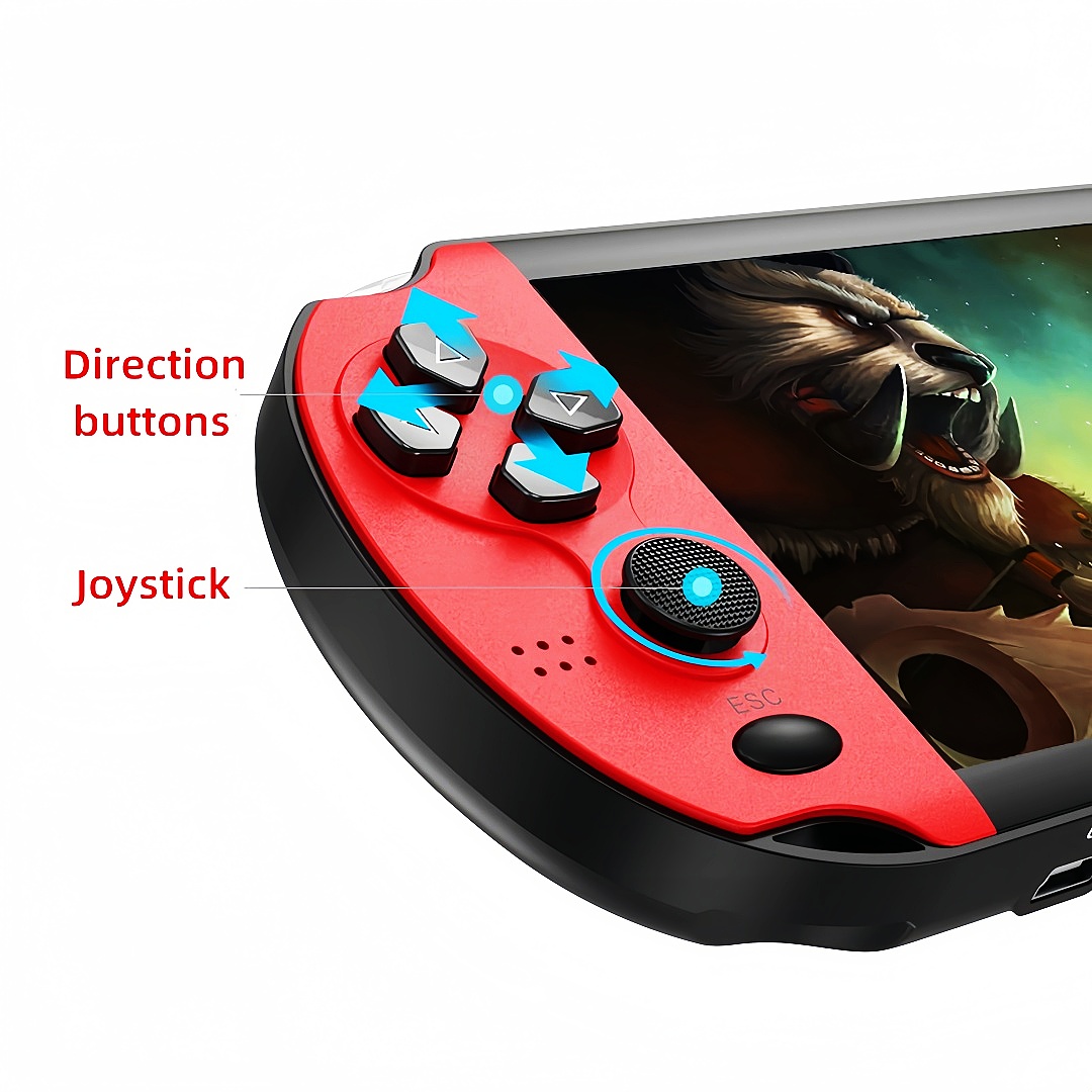 4.3 inch Color Video Game Console Dual Joystick Built-in 3000 Retro Games Support Arcade CPS/gba/gbc/gb/SFC/fc Video/Music/E-Book AV Out Rechargeable Lithium Battery Children's Gift