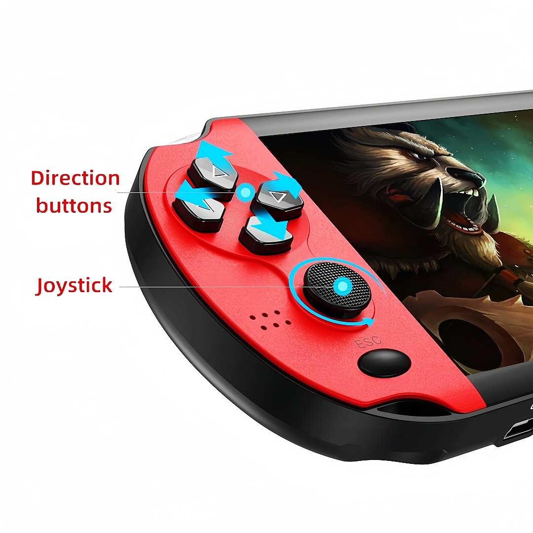 4.3 inch Color Video Game Console Dual Joystick Built-in 3000 Retro Games Support Arcade CPS/gba/gbc/gb/SFC/fc Video/Music/E-Book AV Out Rechargeable Lithium Battery Children's Gift