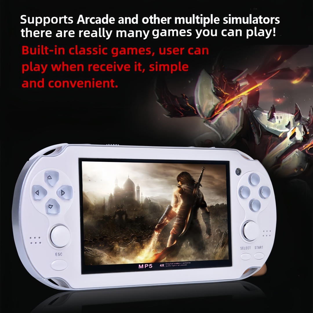 4.3 inch Retro Video Game Console Build 2200 Games for Multiple Emulators Dual Joystick Ergonomics Appearanc Support Instant Save/Load Portable Console Game Player MP3/4 Gifts