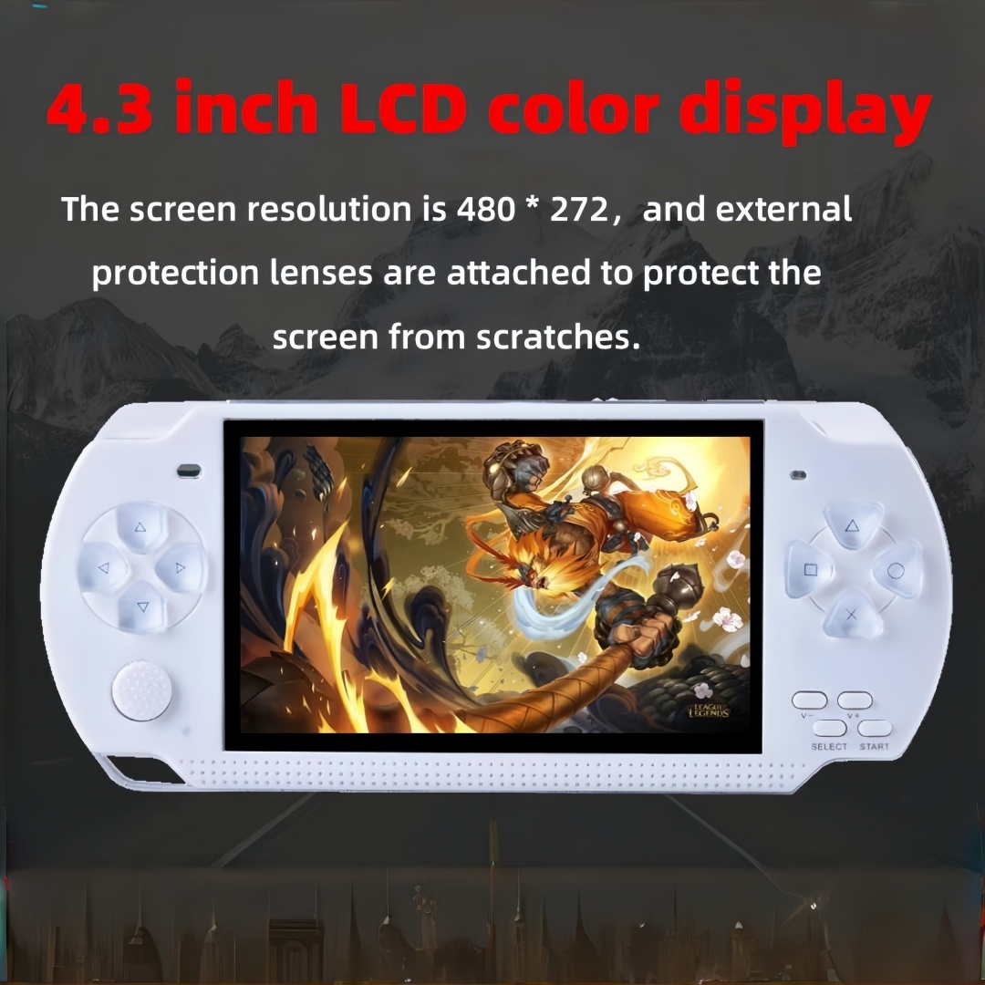 Video Game Console 4.3 inch 8GB Built-in 2000 Retrp Classic Games for Multiple Simulators Game can save multiple progress Video/Music/E-Book Portable Console Gift for Boyfriend/children