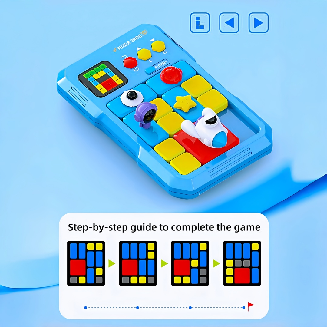 3D Intelligent Huarongdao Jigsaw Puzzle Game Machine Electronic Educational Toy Parent-child Interactive Digital Building Blocks Children/Teenagers Maze Escape Game Birthday/Holiday Gift