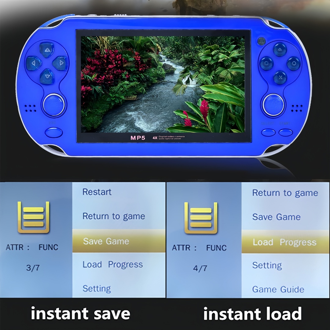 4.3 inch Retro Video Game Console Build 2200 Games for Multiple Emulators Dual Joystick Ergonomics Appearanc Support Instant Save/Load Portable Console Game Player MP3/4 Gifts