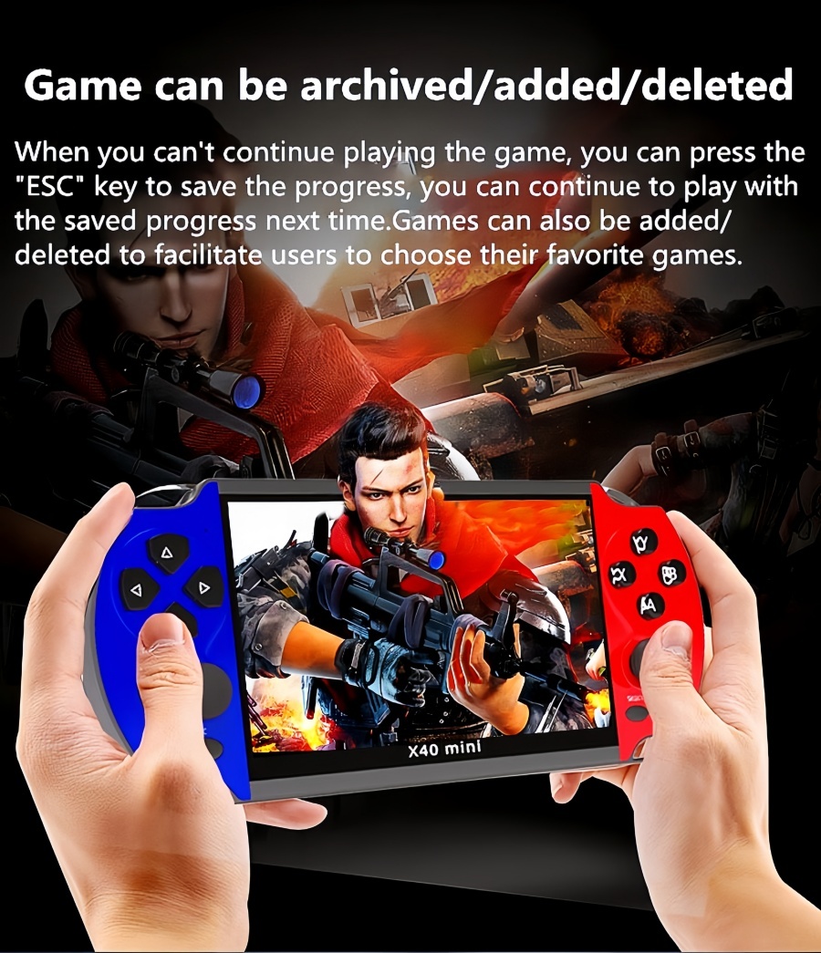 X40MINI｜6.5-inch double player video game console Supports wireless controllers Birthday/holiday/Christmas gift