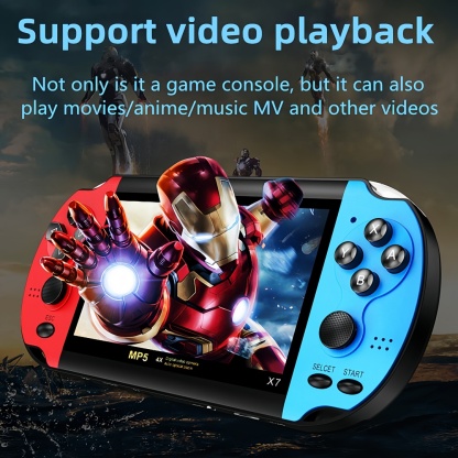 4.3 inch Color Video Game Console Dual Joystick Built-in 3000 Retro Games Support Arcade CPS/gba/gbc/gb/SFC/fc Video/Music/E-Book AV Out Rechargeable Lithium Battery Children's Gift