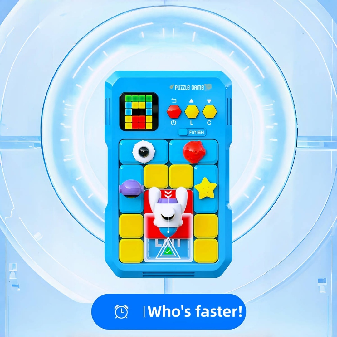 3D Intelligent Huarongdao Jigsaw Puzzle Game Machine Electronic Educational Toy Parent-child Interactive Digital Building Blocks Children/Teenagers Maze Escape Game Birthday/Holiday Gift