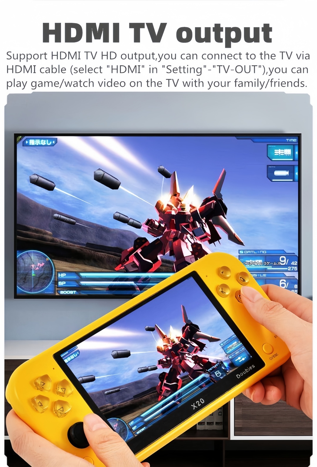X20｜5.1-inch wireless double-player game console birthday/Christmas gift mp3/mp4
